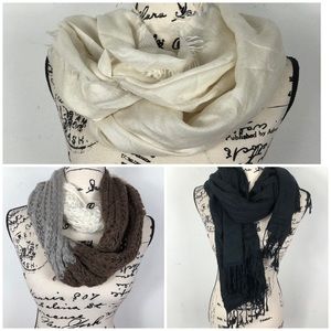 Lot of 3 Bundle Different Color Scarf Size OS